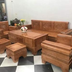 Bộ Bàn Ghế Sofa Pháo Đối Gỗ Sồi